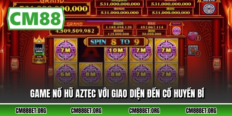Game nổ hũ aztec với giao diện đền cổ huyền bí