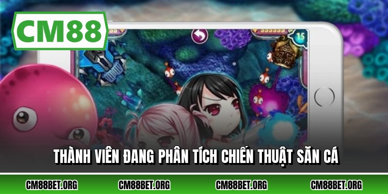 Thành viên đang phân tích chiến thuật săn cá